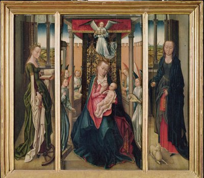 La Virgen y el Niño con Santa Catalina y Santa Inés de Master of the Legend of St. Catherine